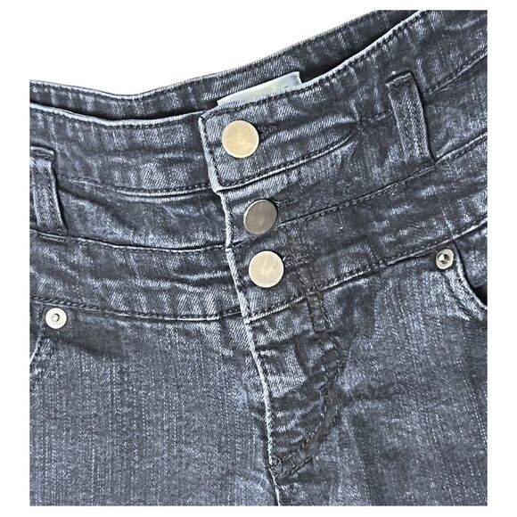 Bundle of 2 pairs of denim shorts dark wash black short high waisted cuffed - Picture 7 of 9